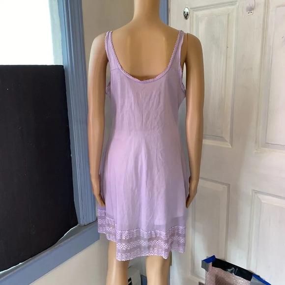 VTG Mesh Lacy babydoll dress Sz M-L Nightie Lingerie Purple fairy Love Romantic - Picture 5 of 6